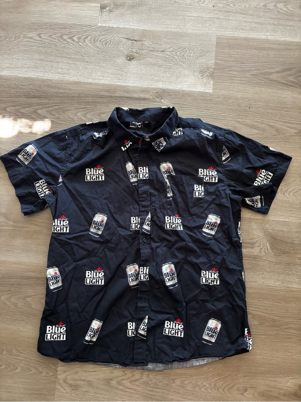 Labatt Navy Short-Sleeve Button-Up Shirt Buffalo/Canada